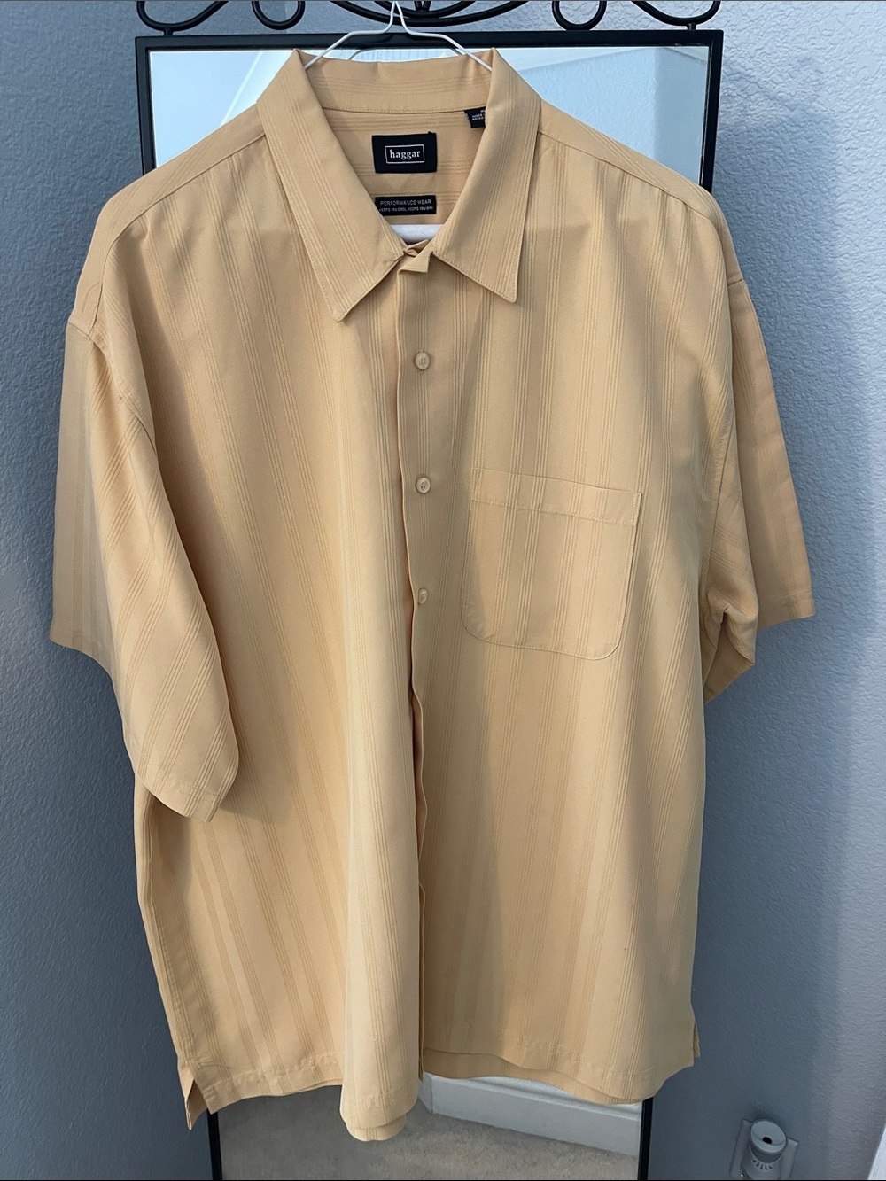 Haggar Men’s Short Sleeve Button-Down Shirt - Gold